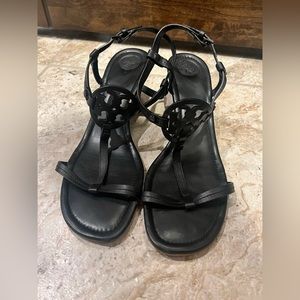 Tory Burch 2 3/4 inch Black Wedges - Worn one time!